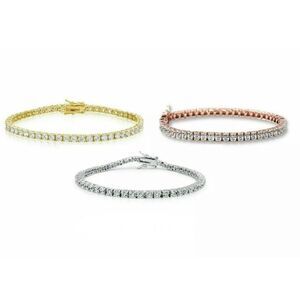 Women’s Real Solid Silver Tennis Diamond Bracelet​